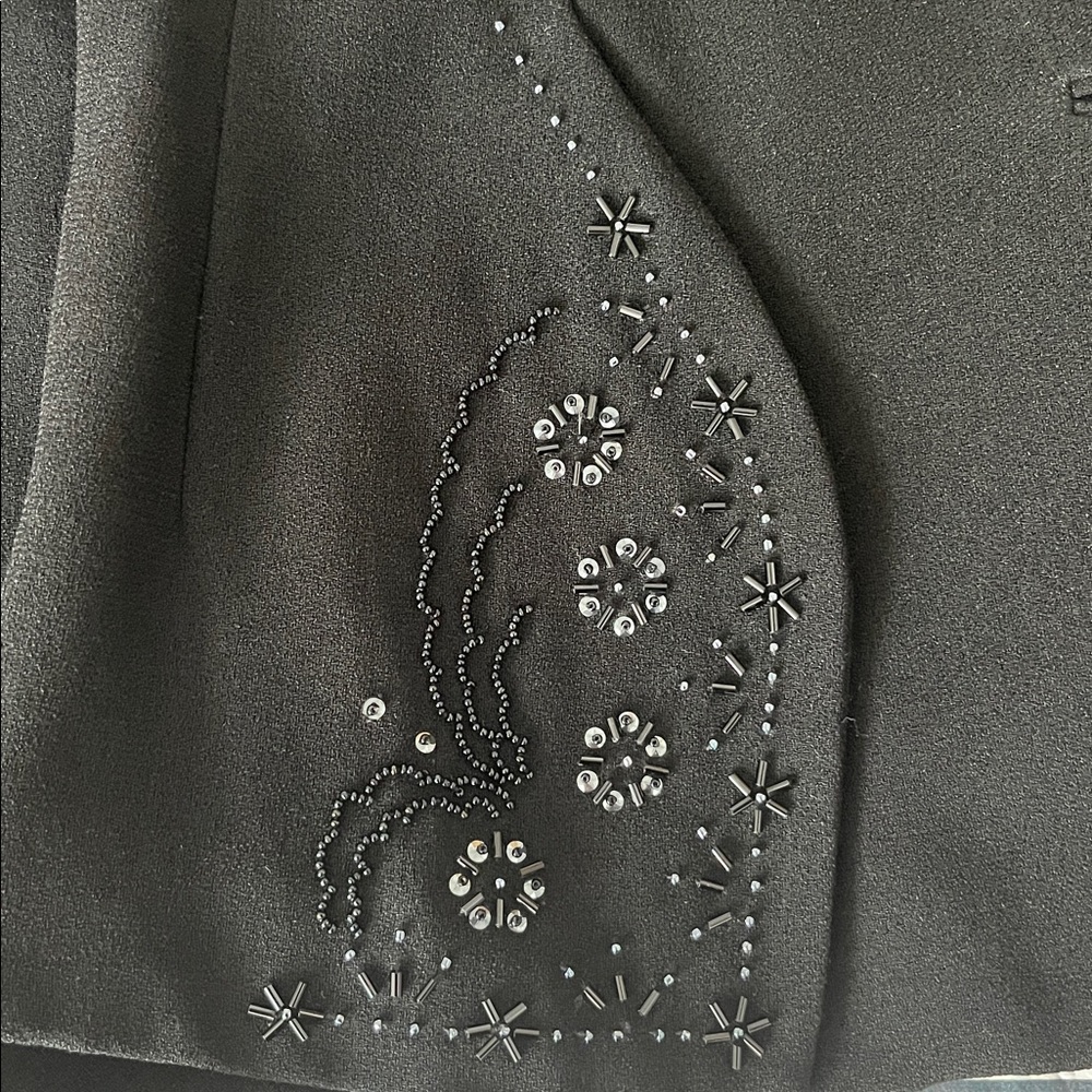 Zelda Black Women's Blazer with Beaded Design - Picture 6 of 8